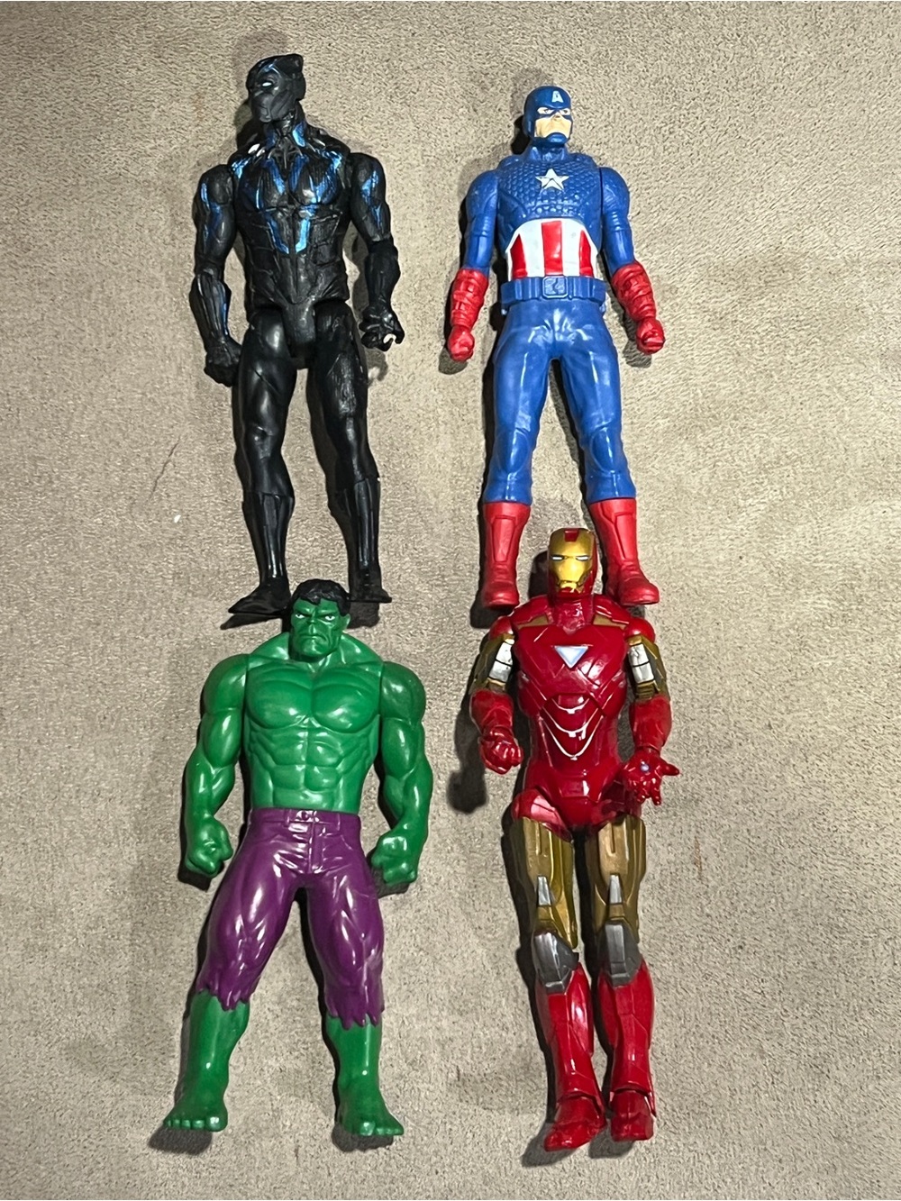 Marvel 6” Action Figures Hulk Captain America Ironman Black Panther set of 4
